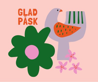 Glad påsk pink whimsical-color-block