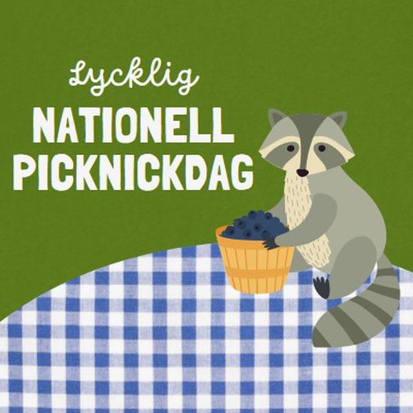 Glad nationell picknickdag green whimsical-color-block