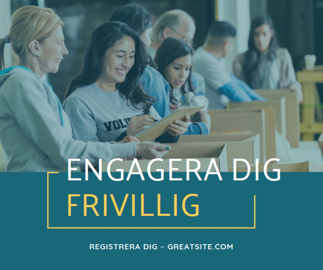 Låt oss heja på frivilliga blue modern-simple