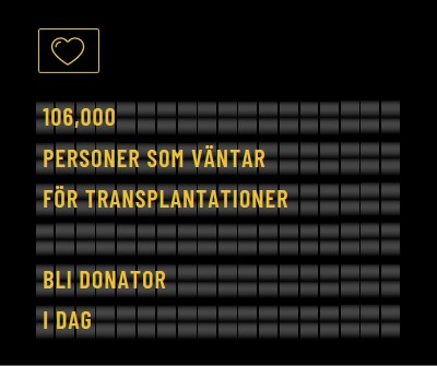 Bli organdonator idag black modern-bold