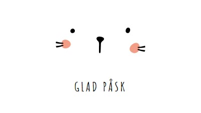 Glad påsk, kanin white whimsical-line