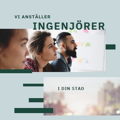 Vi anställer ingenjörer blue modern-simple