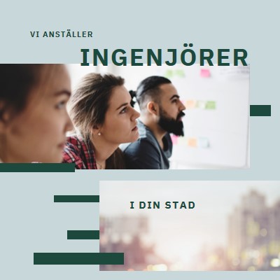 Vi anställer ingenjörer blue modern-simple