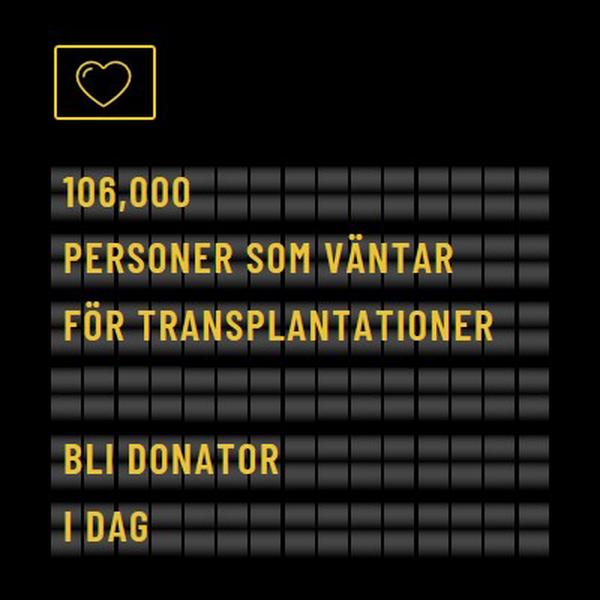 Bli organdonator idag black modern-bold