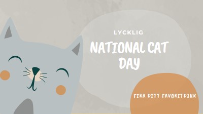 Glad nationalkattdag gray organic-simple