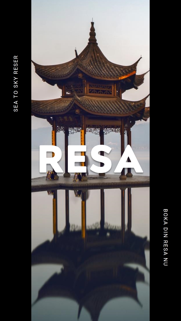 Spegling av Pagoda black modern-bold