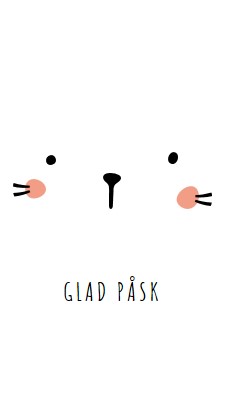 Glad påsk, kanin white whimsical-line