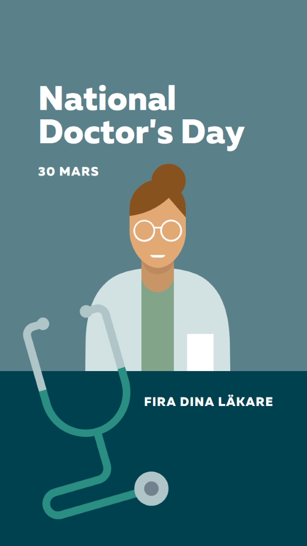 National Doctor's Day blue modern-color-block