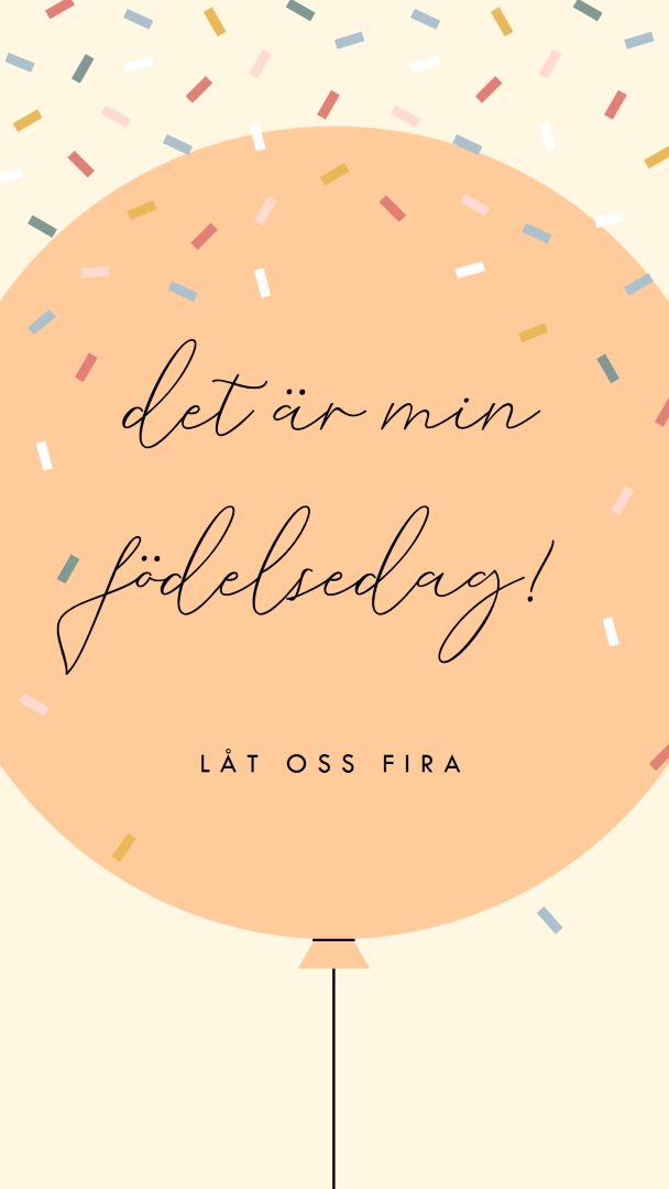 Låt oss fira min födelsedag yellow whimsical-line