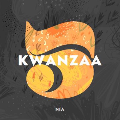 Fira kwanzaas femte dag gray organic-simple