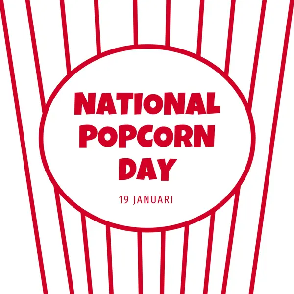 National Popcorn Day white whimsical-line