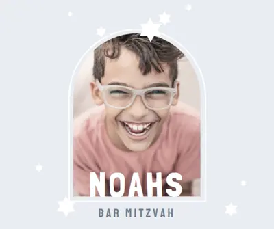Bar mitzvah välsignelser blue modern-simple