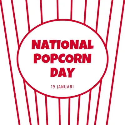 National Popcorn Day white whimsical-line