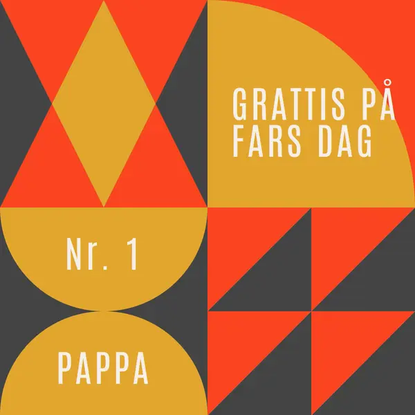 Pappa nummer ett orange modern-geometric-&-linear