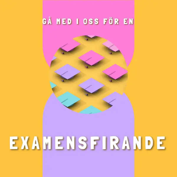 Delta i examensfirandet yellow whimsical-color-block