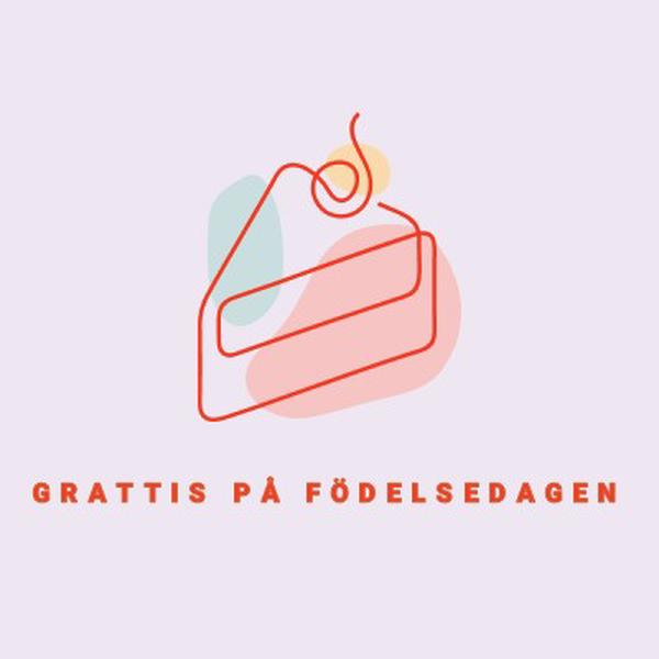 En bit grattis på födelsedagen purple whimsical-line