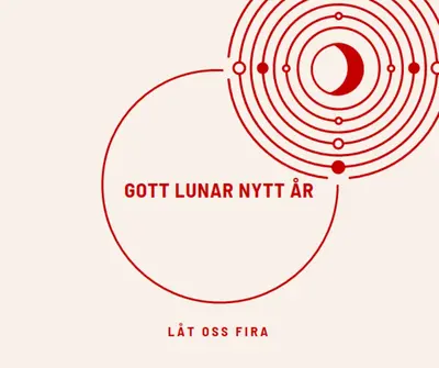 Låt oss fira det nya året på månen white modern-simple