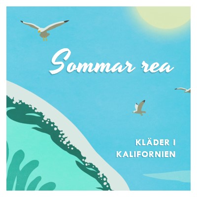 Sommarrea tillkännagivande blue vintage-retro