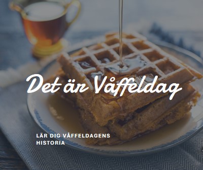 Det är Våffeldag blue modern-simple