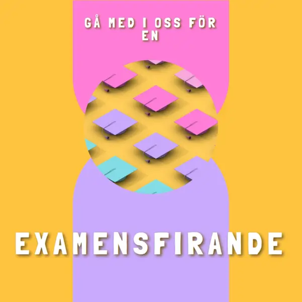 Delta i examensfirandet yellow whimsical-color-block