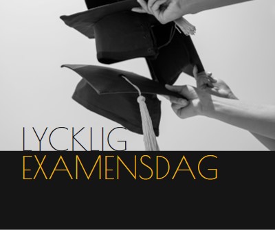 Glad examensdag black modern-simple