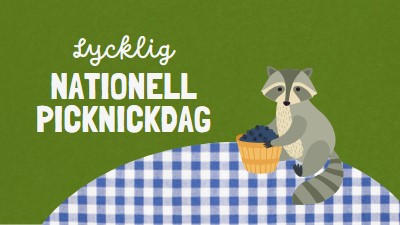 Glad nationell picknickdag green whimsical-color-block