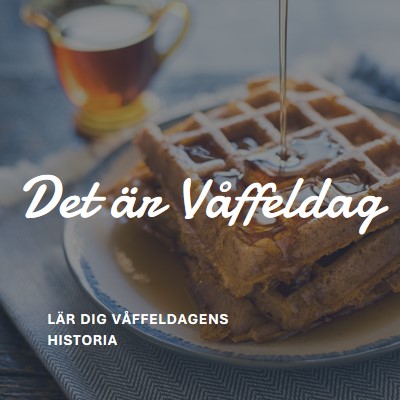 Det är Våffeldag blue modern-simple