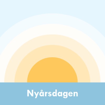 Nyårssol blue modern-simple