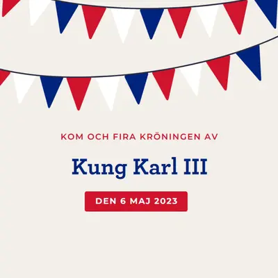 Kom och fira kröningen red modern-simple