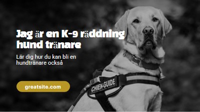 Jag är en rädda hund tränare black modern-simple