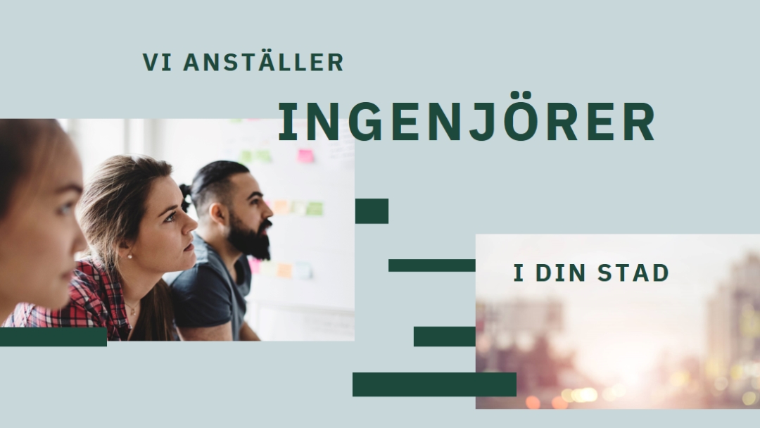 Vi anställer ingenjörer blue modern-simple
