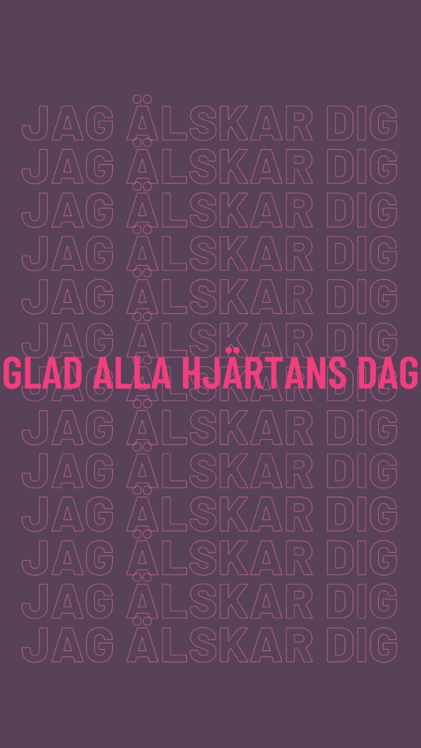 Jag älskar dig, Valentine purple modern-bold