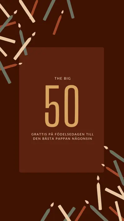 Grattis på 50-årsdagen brown modern-simple