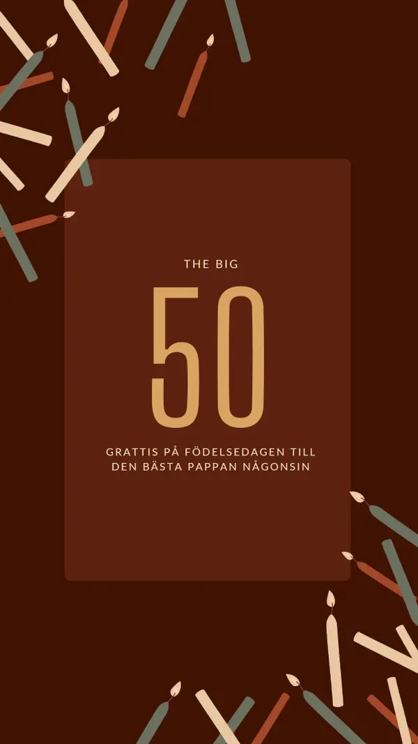 Grattis på 50-årsdagen brown modern-simple