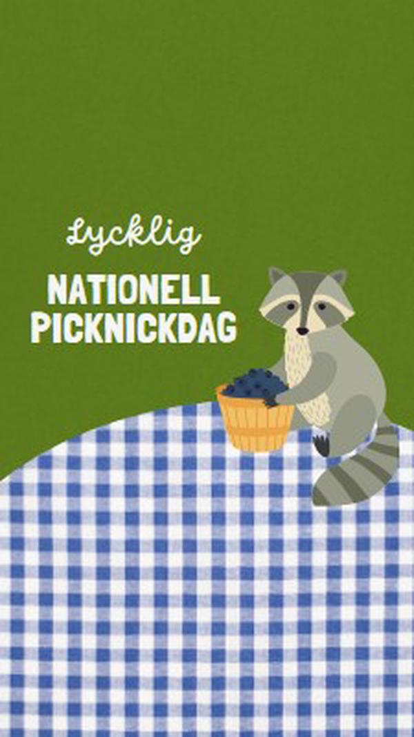 Glad nationell picknickdag green whimsical-color-block