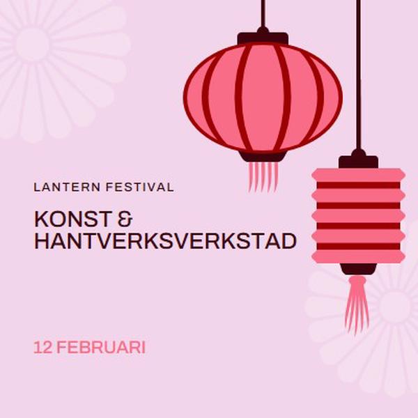 Lantern Festival workshop pink modern,whimsical,graphics,minimal,bold,typographic