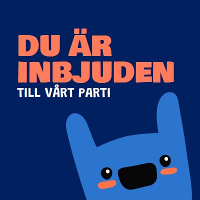 Du är inbjuden till vår fest blue whimsical,bold,monster