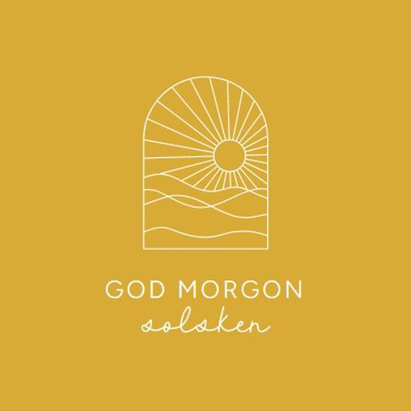 God morgon, solsken yellow modern,minimal,lines,simple,waves,sun