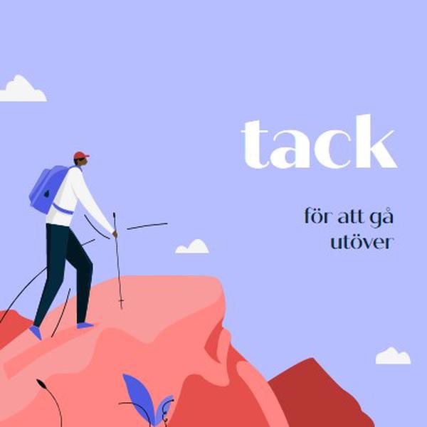 Tackkort till anställda blue simple,inspiring,mountain,graphic,illustration,bold