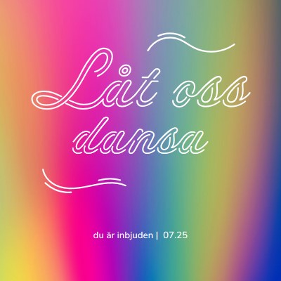 Låt oss dansa, du är inbjuden pink bold,bright,typographic