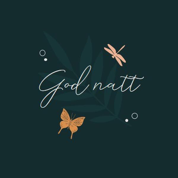 En enkel god natt blue whimsical,bohemian,graphic,simple,motif,handwriting,illustration,