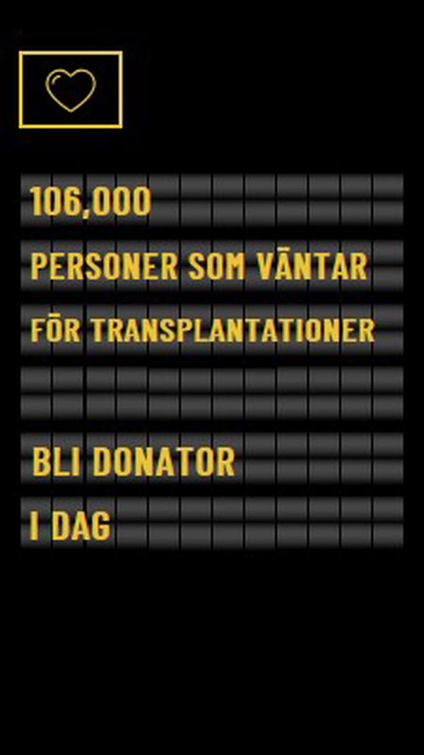 Bli organdonator idag black modern-bold