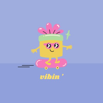 Bara vibin' blue retro,groovy,skate,quirky,fun,offbeat