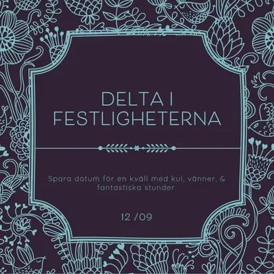Delta i festligheterna blue elegant,classic,floral