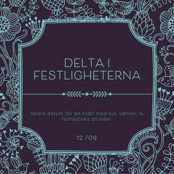Delta i festligheterna blue elegant,classic,floral