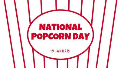 National Popcorn Day white whimsical-line