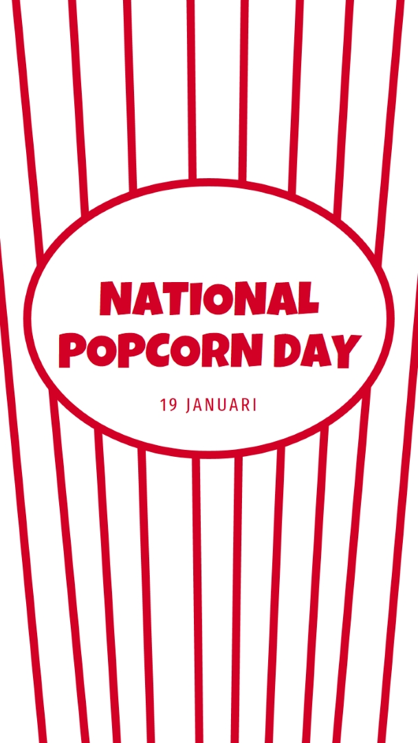 National Popcorn Day white whimsical-line