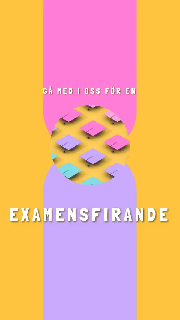 Delta i examensfirandet yellow whimsical-color-block