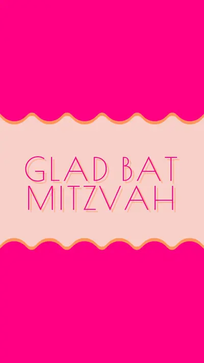 Bat mitzvah välsignelser pink whimsical-color-block