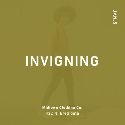 Klädbutikens invigning green modern-bold